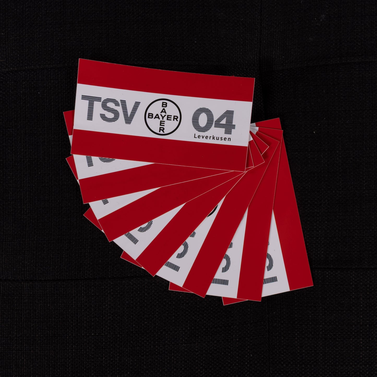 Sticker 90er TSV Bayer 04 Leverkusen im Retro-Design, rechteckiger Fan-Aufkleber im 10er Pack